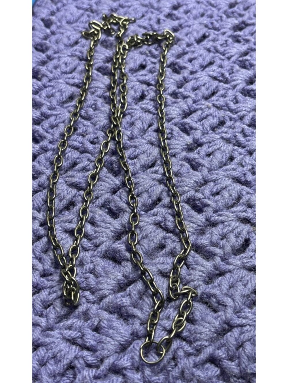 Gunmetal Chain Necklace No Clasp 44 inches Long